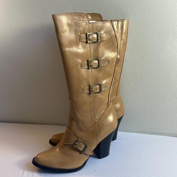 Tan Leather Harley-Davidson Heeled Boots NWT Size 6 - Picture 2 of 13